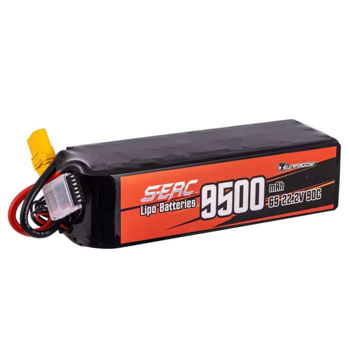 6S Lipo Battery 9500mAh 22.2V 90C XT90 Connector for RC Drone Airplane Quadcopter Helicopter